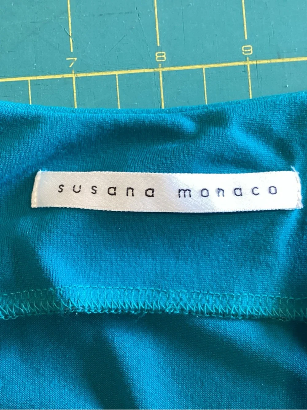 Susana Monaco Teal Ruched Tank Midi Dress - Picture 5 of 6